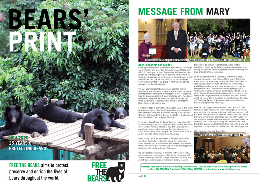Bears' Print November 2020! Read all about bears!